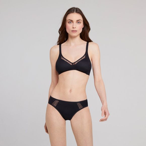 LOU Perfect Dotted Hipster Panty NWT Size Small in Black - Picture 4 of 4